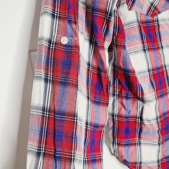 Sam Edelman Plaid High Low Shirt - Picture 4 of 12